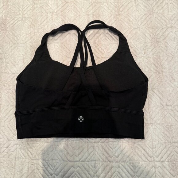 Black Energy Long Line Bra, Medium Support, B-D Cups, Lululemon, Size  6 - Picture 4 of 4
